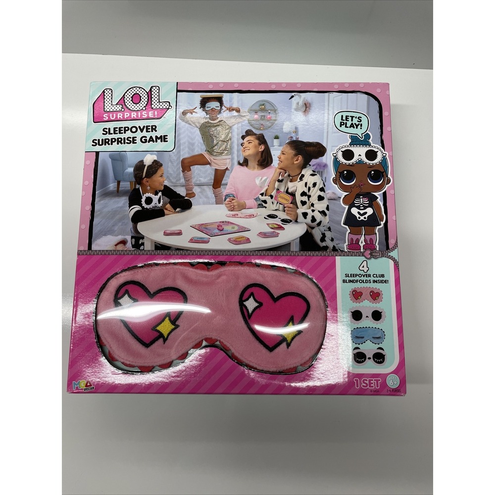 LOL Surprise Sleepover Surprise Game! 200 Cards, 4 Blindfolds And A Spinner. NEW